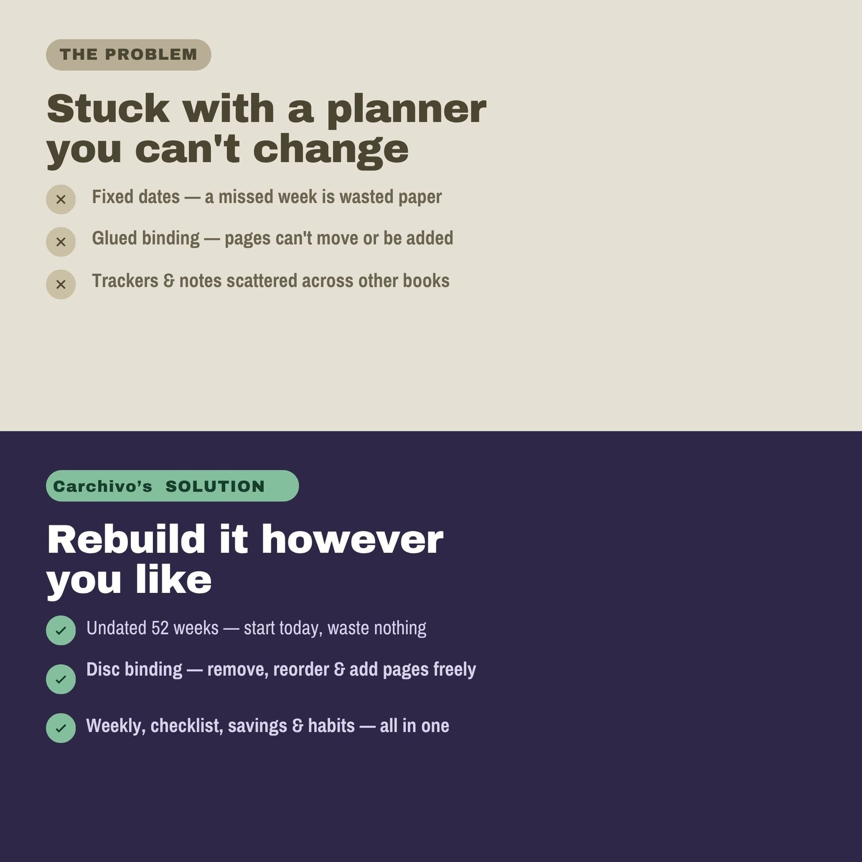 Carchivo Ingeniox My Week Planner & Checklist - Mauve