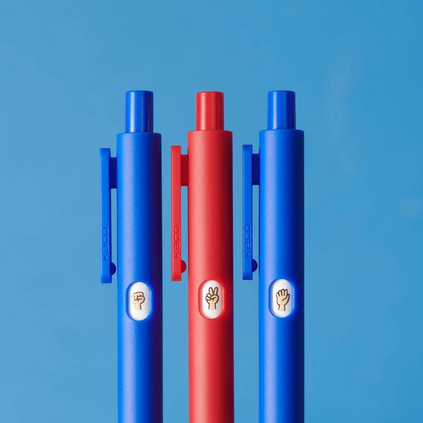 Kaco | Gel Pens | 0.5mm | Black Ink | Pure | Rock Paper Scissors