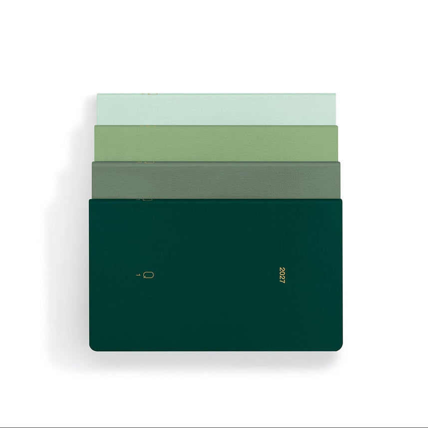LEUCHTTURM1917 2027 Quarterly Daily Planner Dotted (A6) pack of 4 - Shades of Green