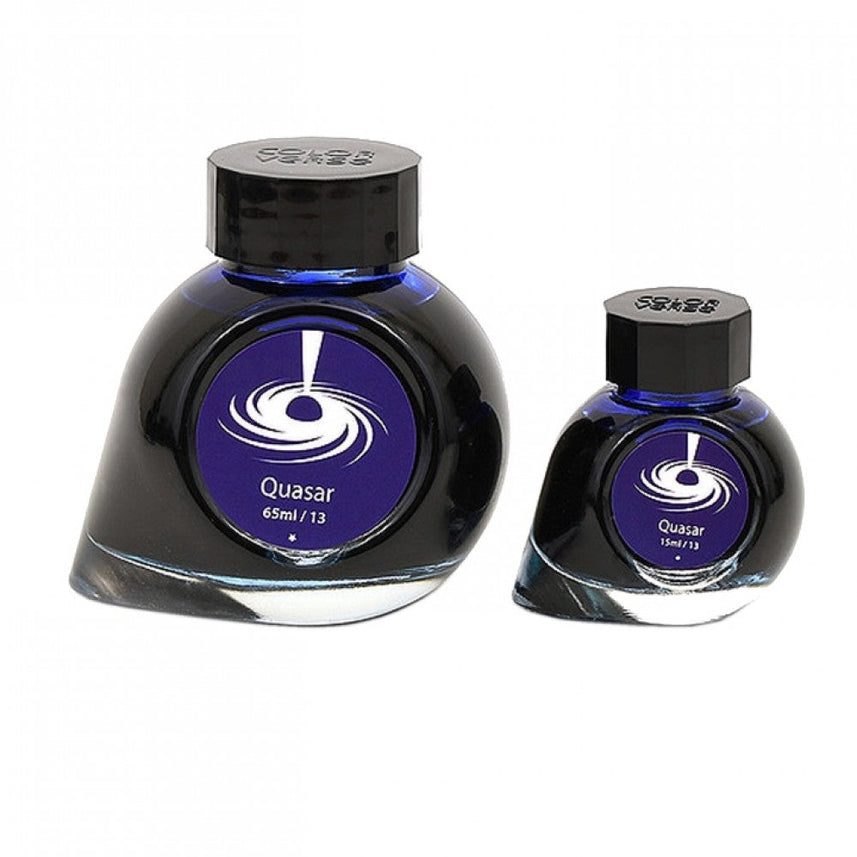Colorverse | Astrophysics Series | Season 2 | Fountain Pen Ink | Quasar | Dark Blue | 65ml and 15ml | 2 Bottle Set - penpencilink