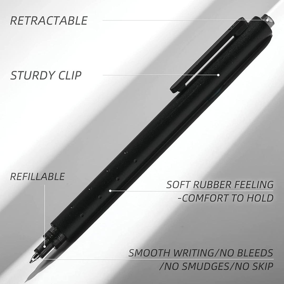 Kaco | Gel Pens | 0.5mm | Black Ink | Rocket Elite | Pack of 10