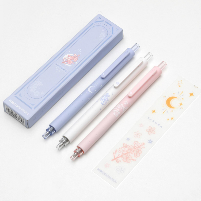 Rocket Moon Night and Sakura Gel Pen Set
