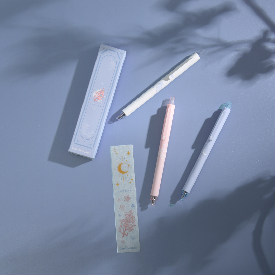 Rocket Moon Night and Sakura Gel Pen Set