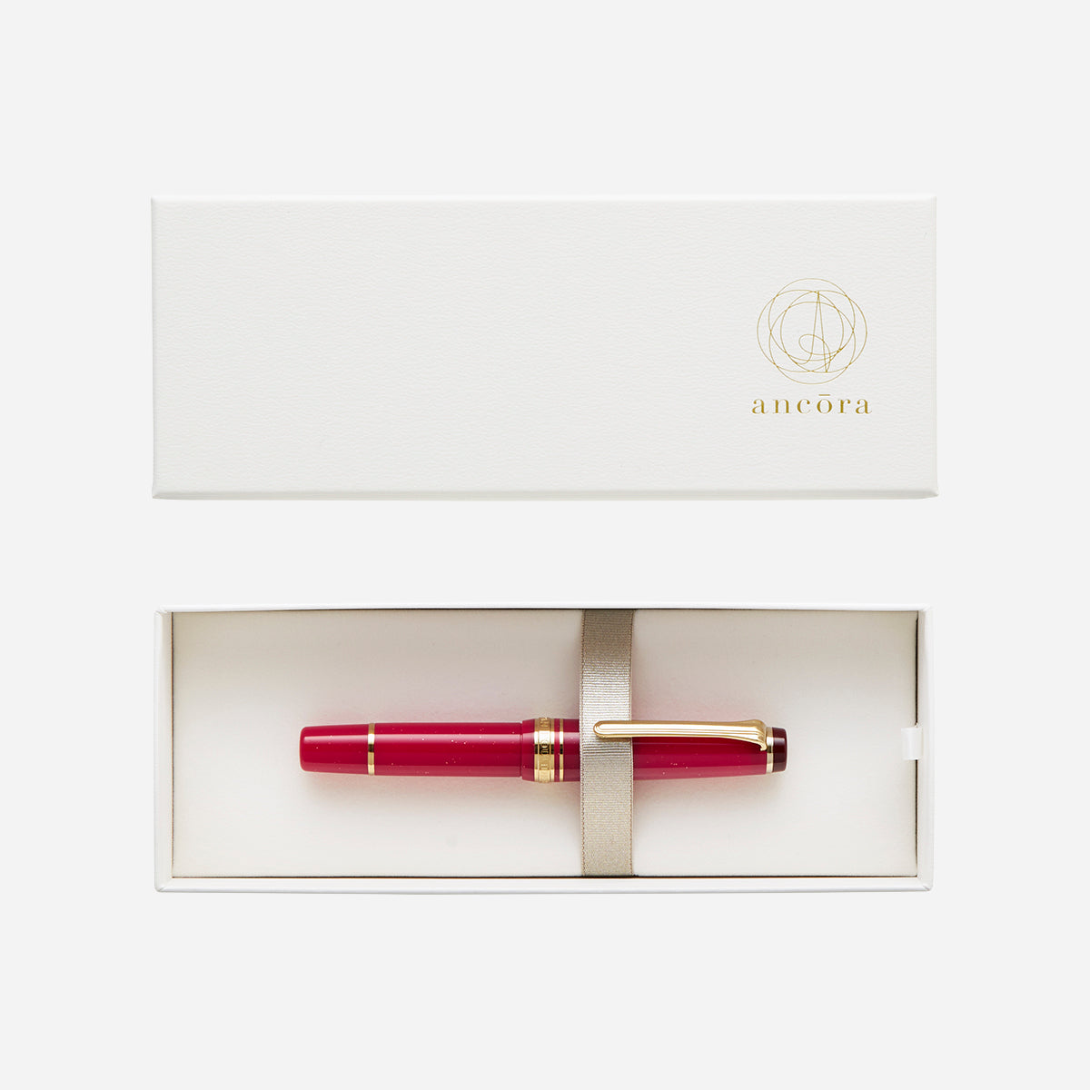 Ancora Birthstone x Birth Flower Fountain Pen January Garnet/Cymbidium