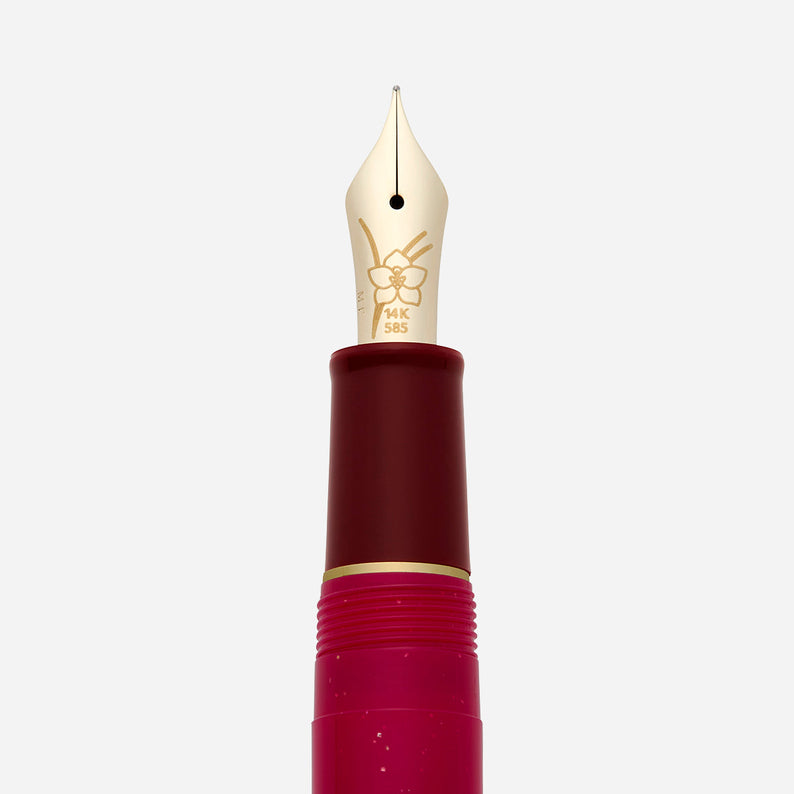 Ancora Birthstone x Birth Flower Fountain Pen January Garnet/Cymbidium