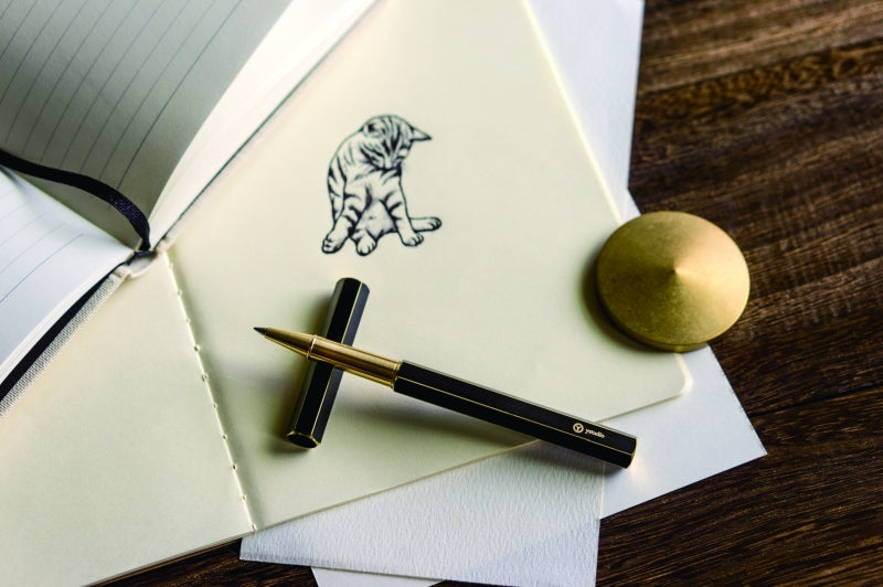 Ystudio | Classic Revolve | Rollerball Pen | Brass | Black