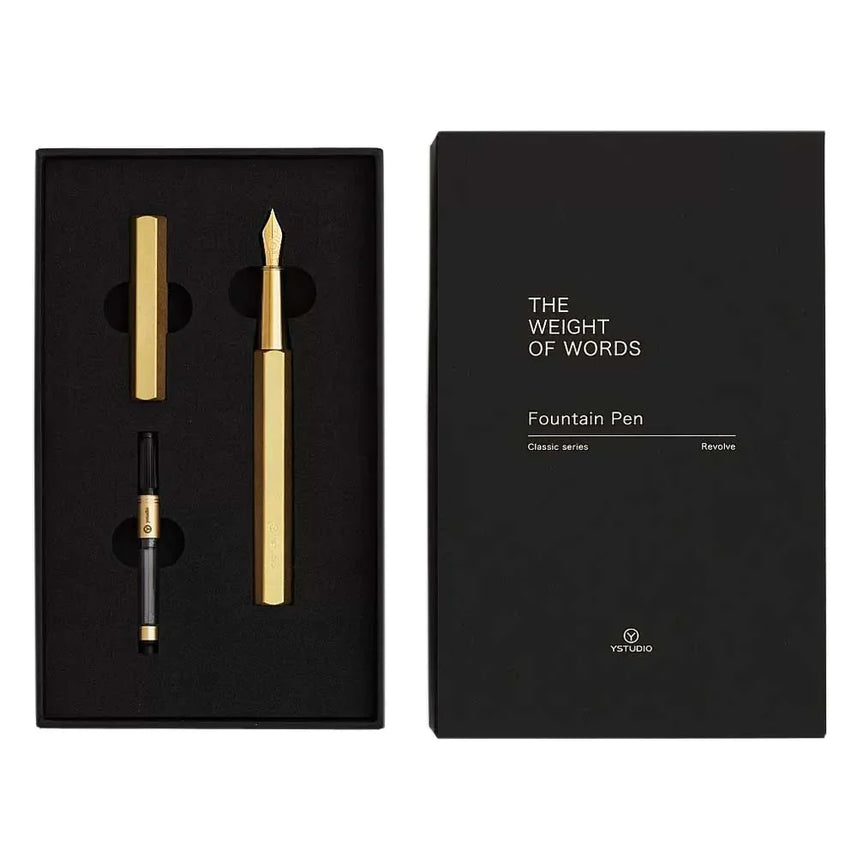 Ystudio | Fountain Pen | Classic Revolve | Brass.