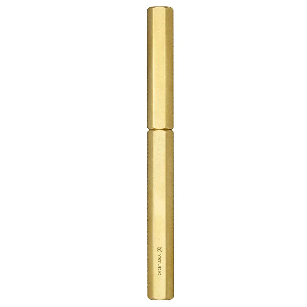 Ystudio Classic Revolve - Fountain Pen Brass Hexogon | Medium Nib