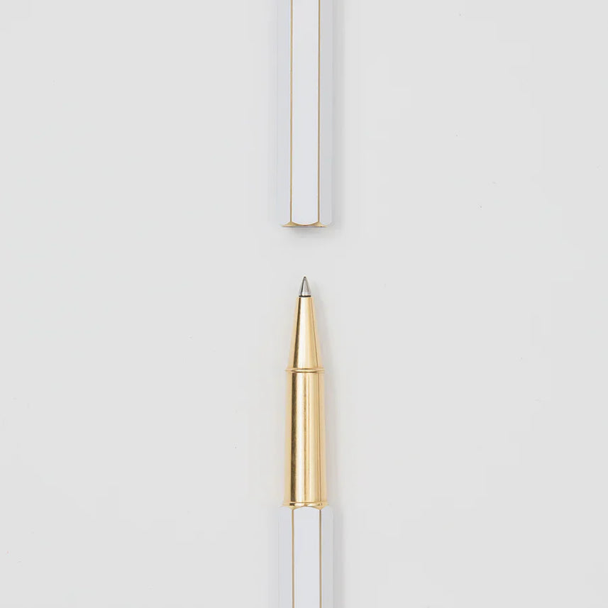Ystudio | Rollerball Pen | Classic Revolve | Brass White