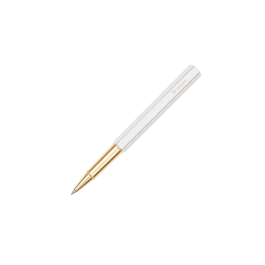 Ystudio | Rollerball Pen | Classic Revolve | Brass White