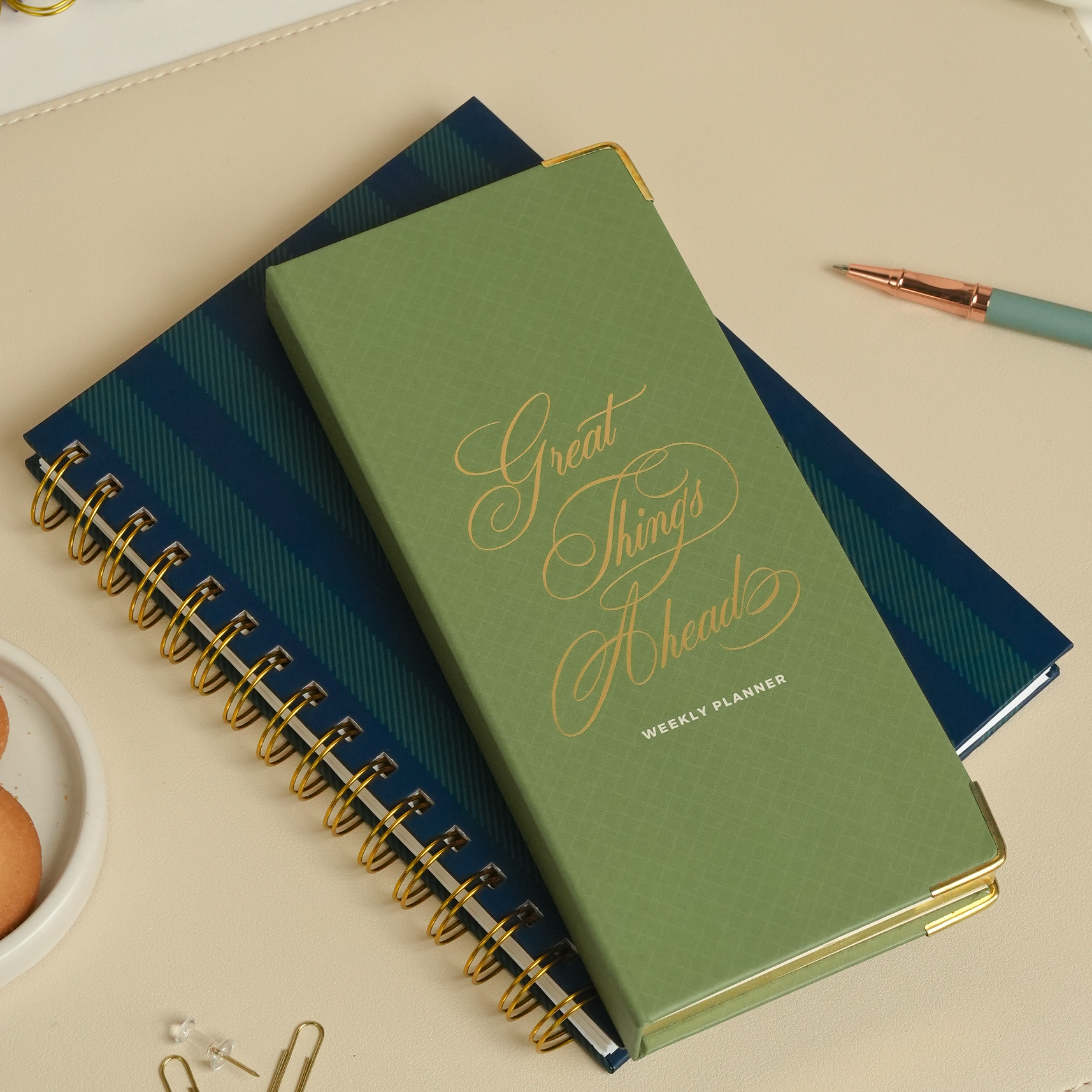 7mm Between The Lines Weekly Planner Pocket, Undated, 120 Pages- Sage
