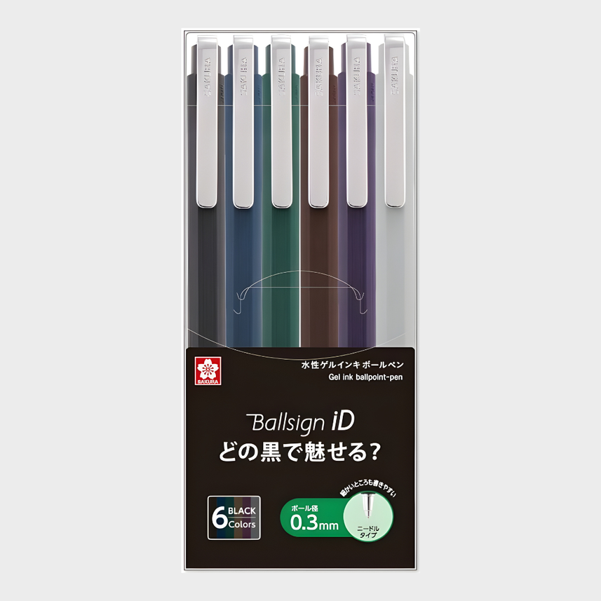 Sakura | Ballpoint Pen | 0.3mm | Ball Sign iD | Set-Pack of 6 Pens | GBR403