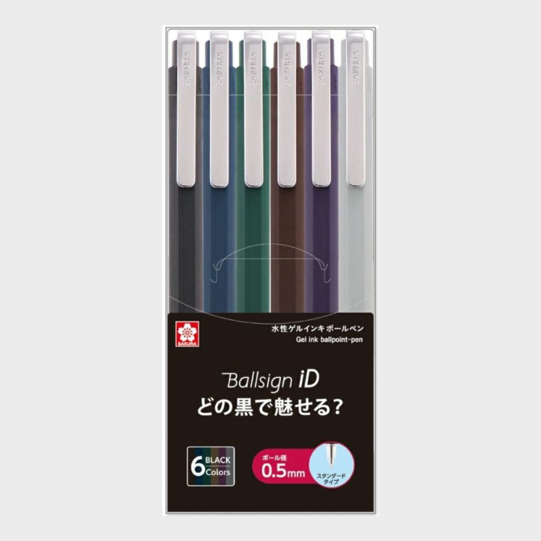 Sakura | Ballpoint Pen | 0.5mm | Ball Sign iD | Set-Pack of 6 Pens | GBR405