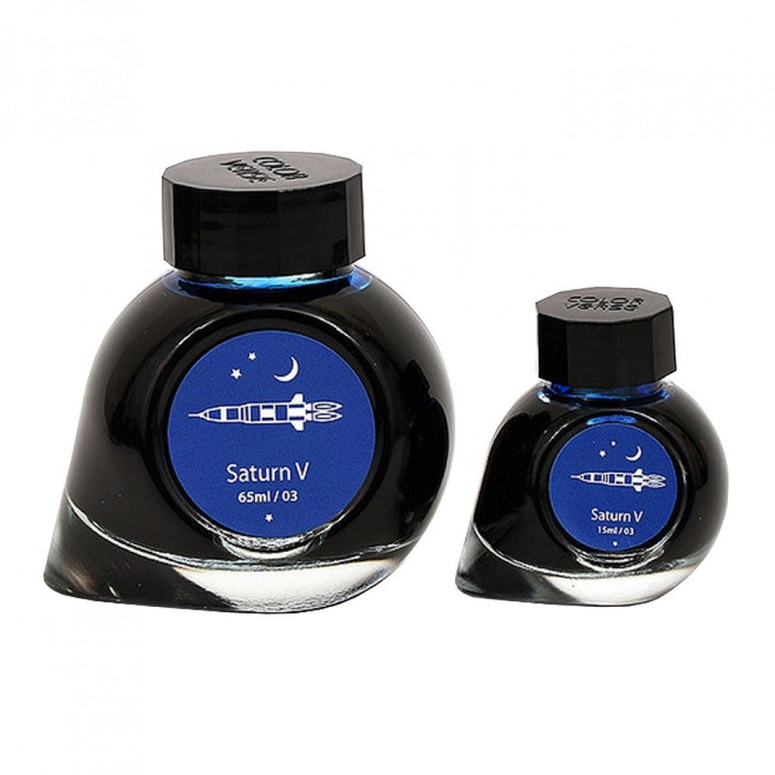 Colorverse Ink | Spaceward Series | Saturn V | Dark Blue | 65ml & 15ml | 2 Bottle Set - penpencilink