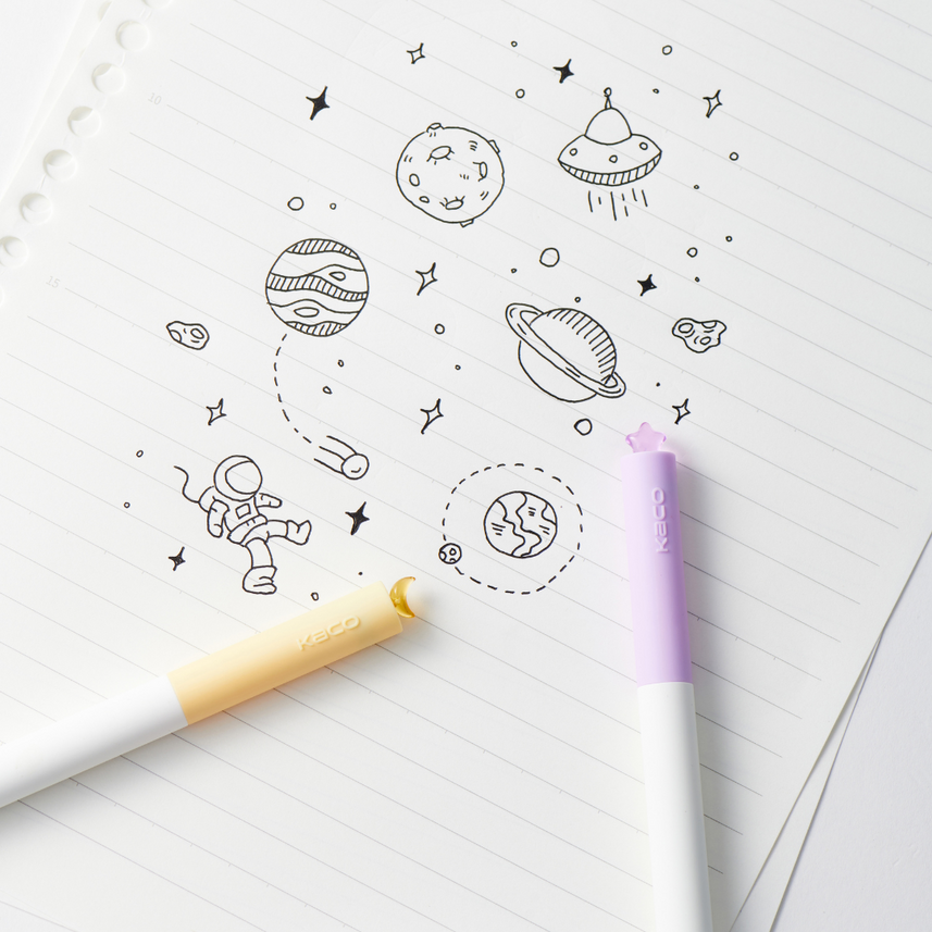 Kaco | Gel Pens | 0.5mm | Black Ink | First Roller Stars | Pack of 3