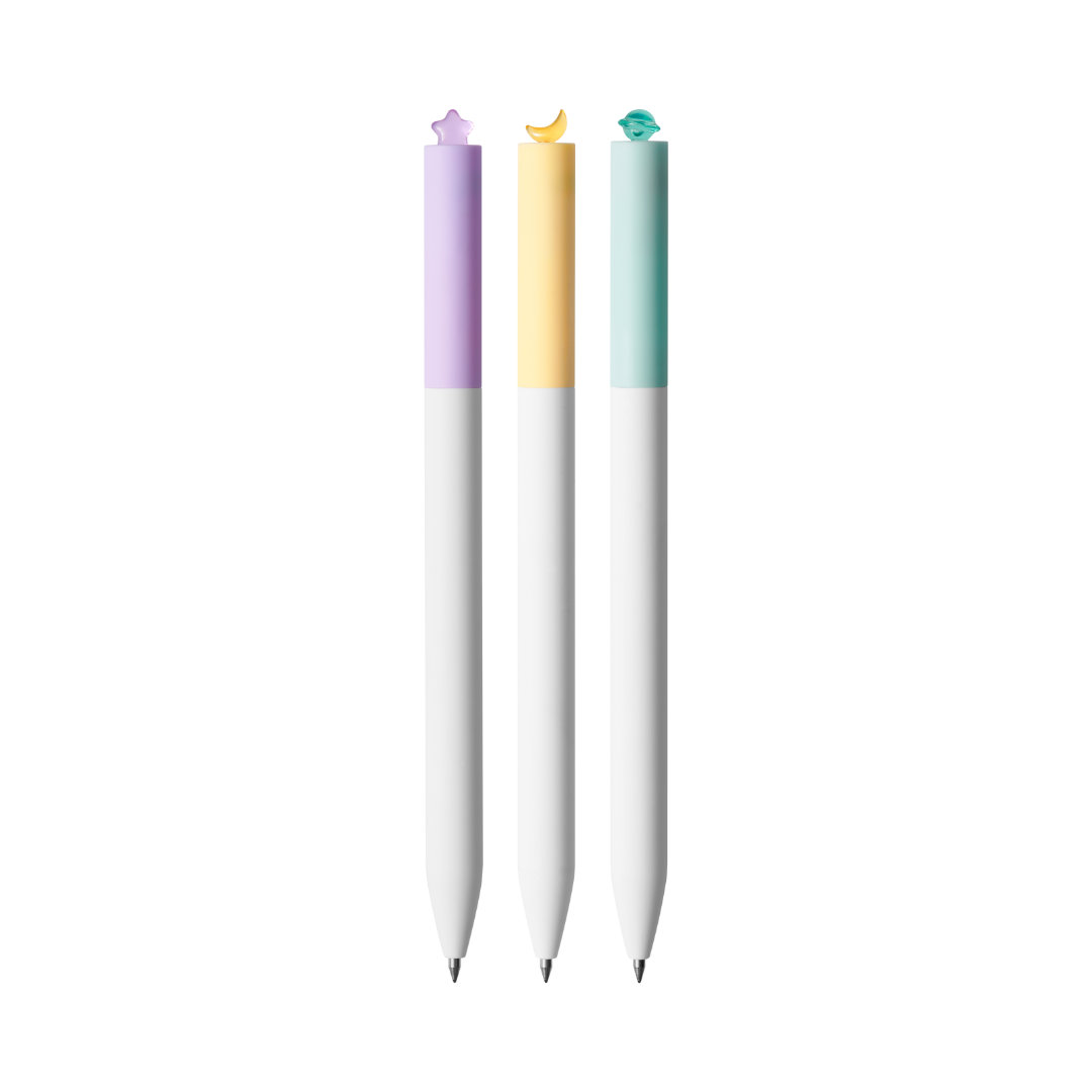 Kaco | Gel Pens | 0.5mm | Black Ink | First Roller Stars | Pack of 3 ...