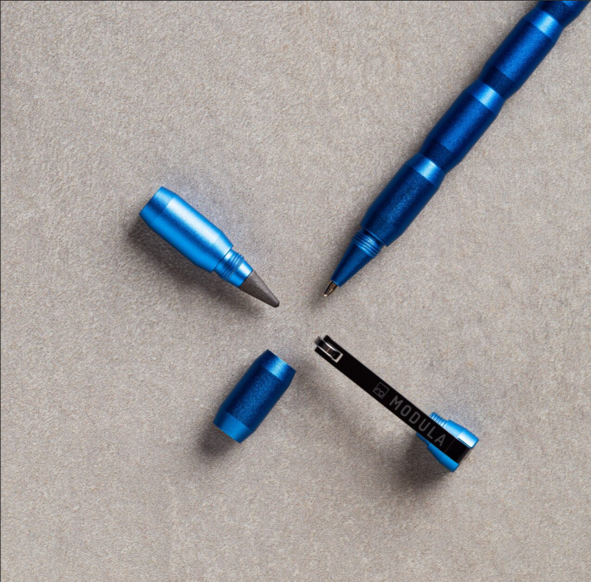 Pininfarina Forever Modula Aluminum GrafeeX Pencil and Ballpoint Pen – Blue
