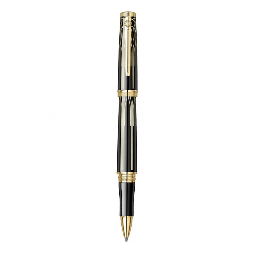 Scrikss | Heritage | Glossy Black | Roller ball Pen | 23k Gold Plated | 1.0mm