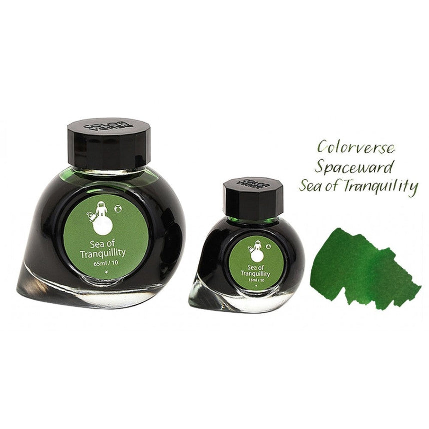 Colorverse Ink | Spaceward Series | Sea Of Tranquility | Green | 65ml & 15ml | 2 Bottle Set - penpencilink