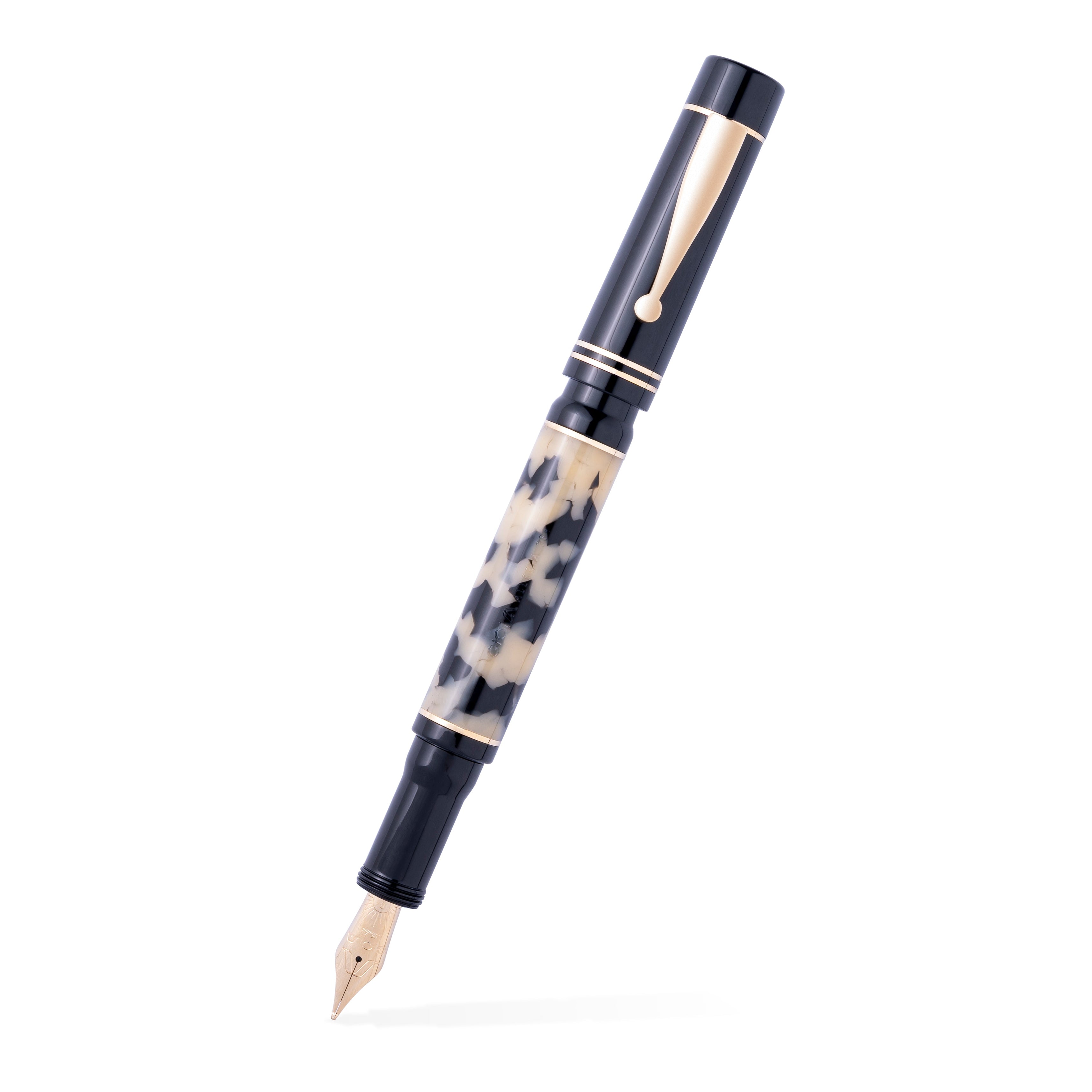 GIOIA Alleria Tramonto Shiny Black Fountain Pen – Chrome Trim