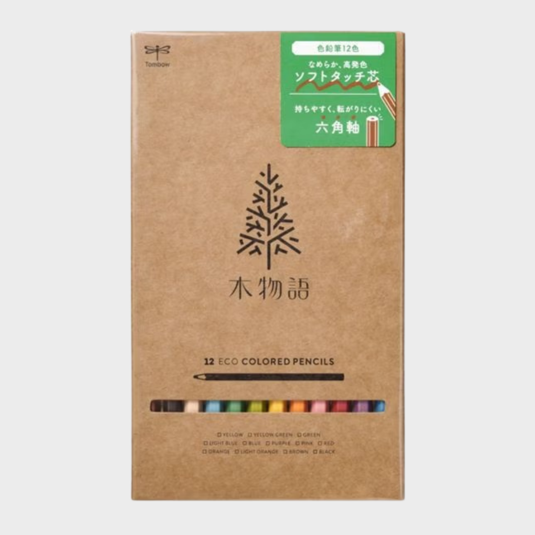Tombow | Colored Pencils | Kimonogatari Series | Hexagonal Shaft | Pack of 12 | CQ-KS12C