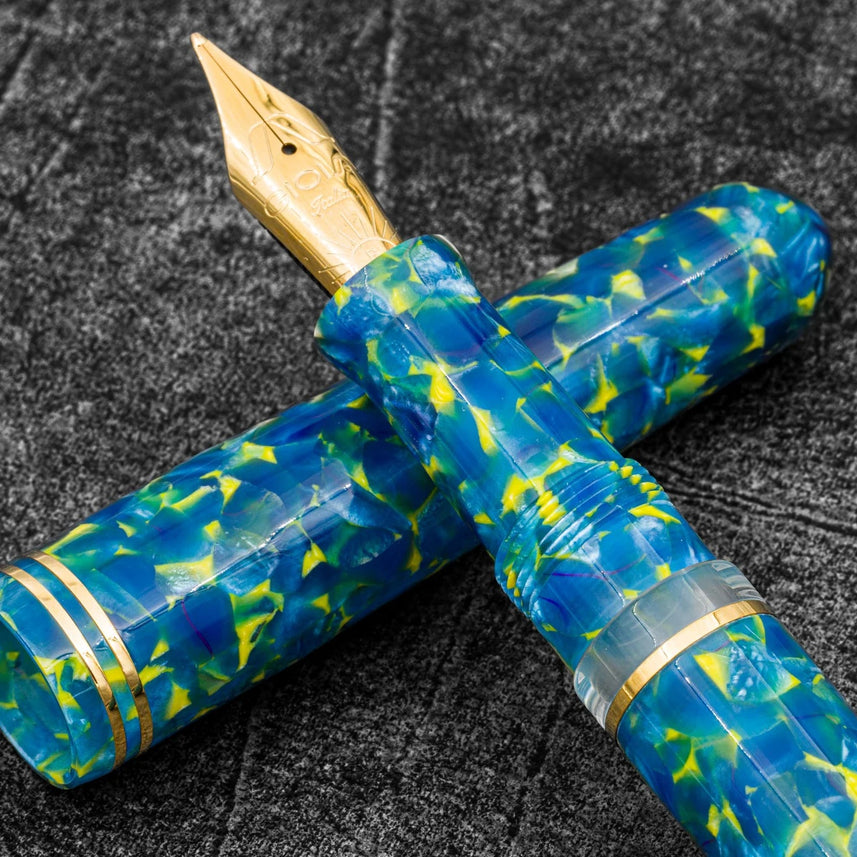 GIOIA Metis Colibri Blue Fountain Pen – Gold Trim