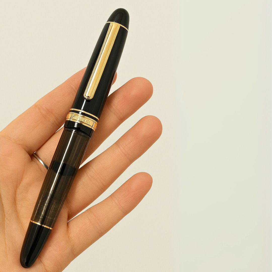 Wingsung 630 Piston Fountain Pen – Transparent Resin Barrel, #8 Fine Iridium Nib (Black)