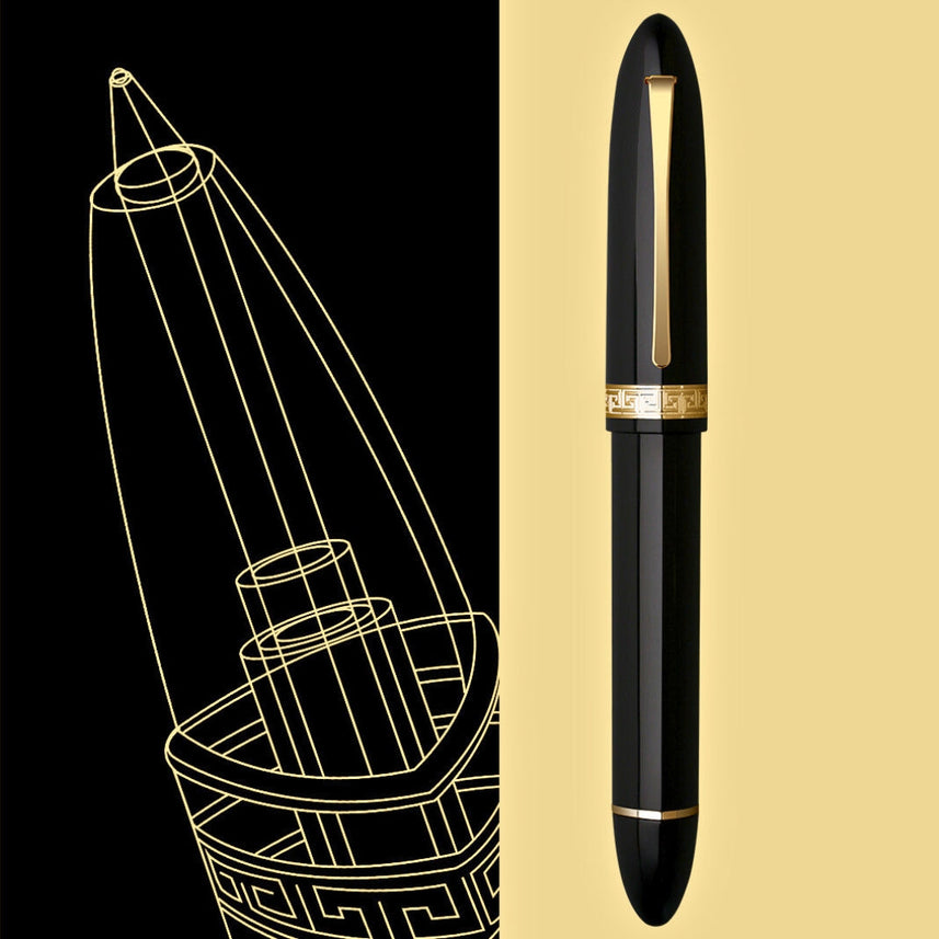 Moonman V60 Triangular Piston Rollerball Pen – Ergonomic Fine Writing Instrument with Resin Body & Gift Box