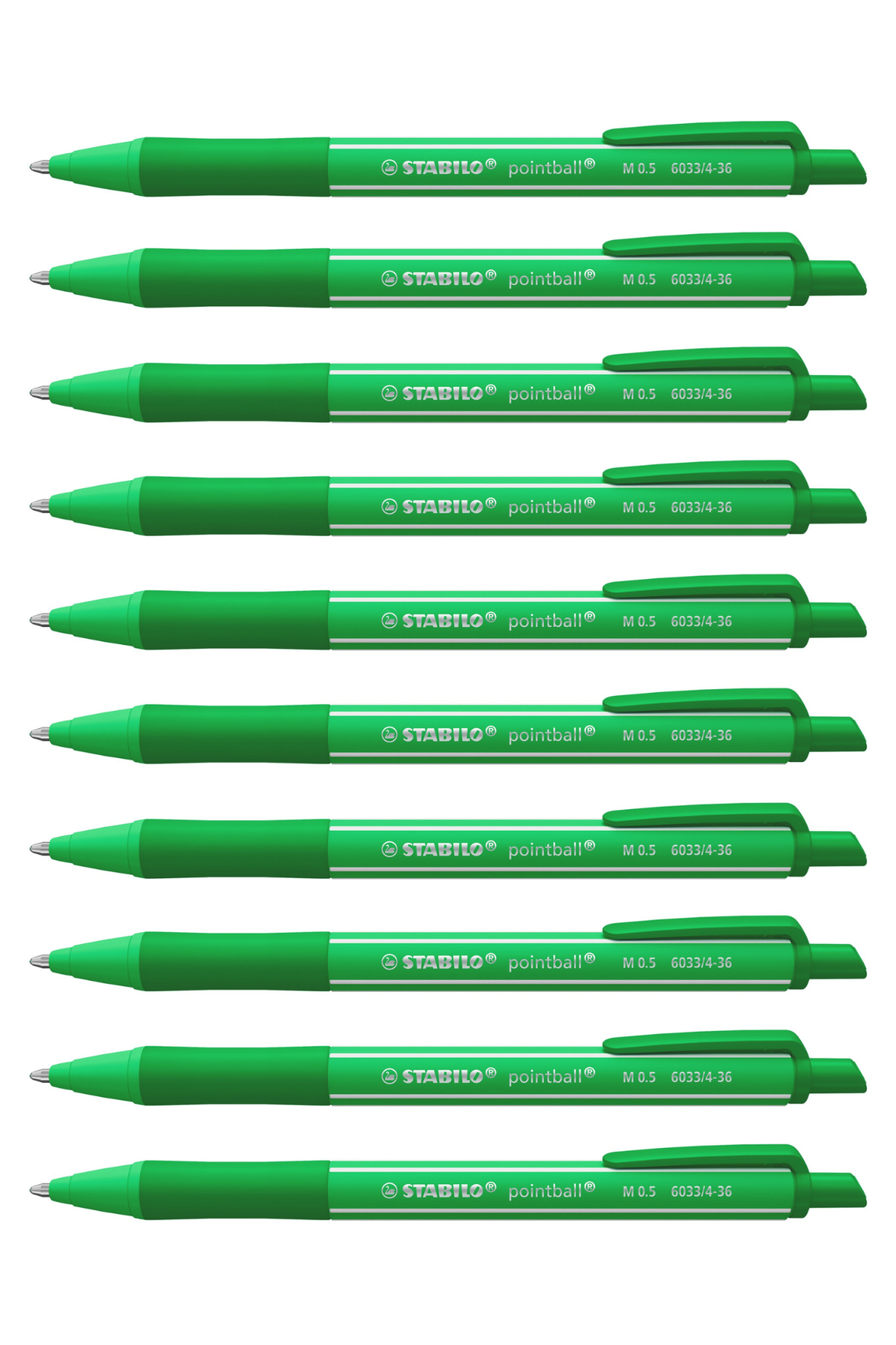 Stabilo Pointball Colorful - Mint Green Ballpoint Pen - Pack Of 10