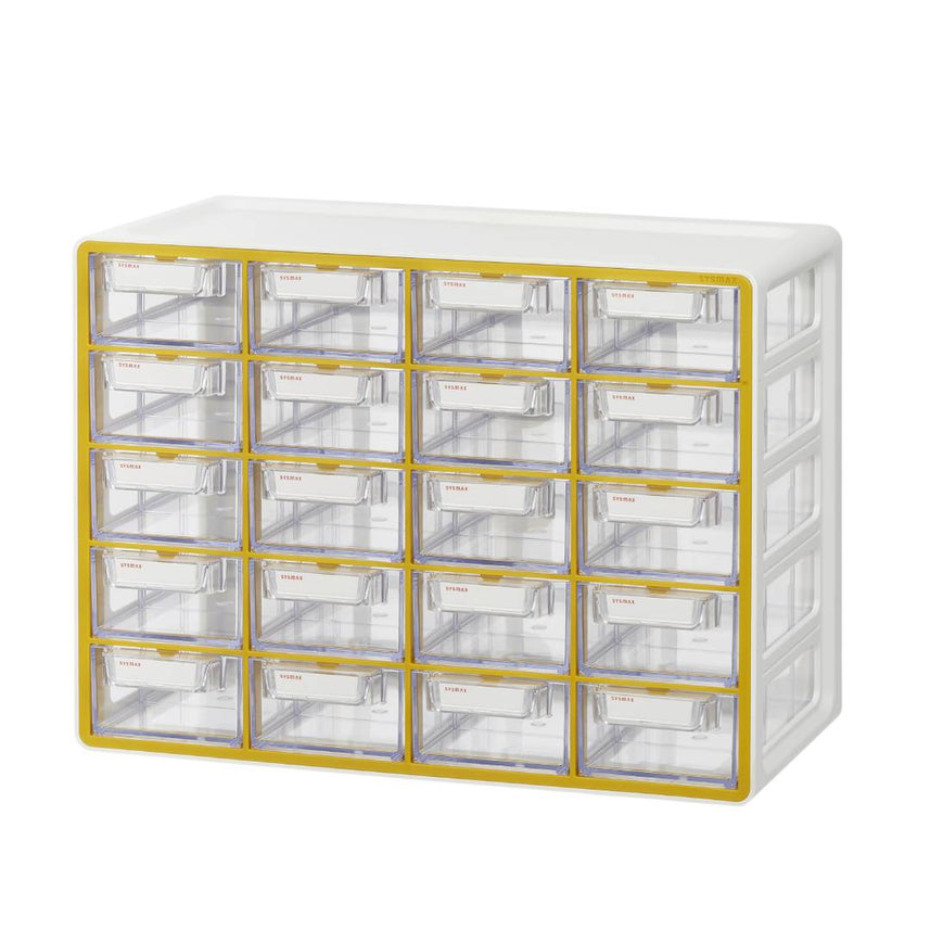 Sysmax | Multi Utility  Storage Box | 20 Drawers | Organizer | Yellow | Up System | For Office & Home