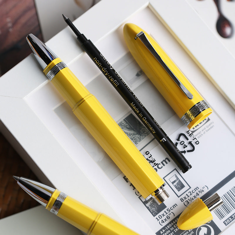 Moonman V60 Triangular Piston Rollerball Pen – Ergonomic Fine Writing Instrument with Resin Body & Gift Box