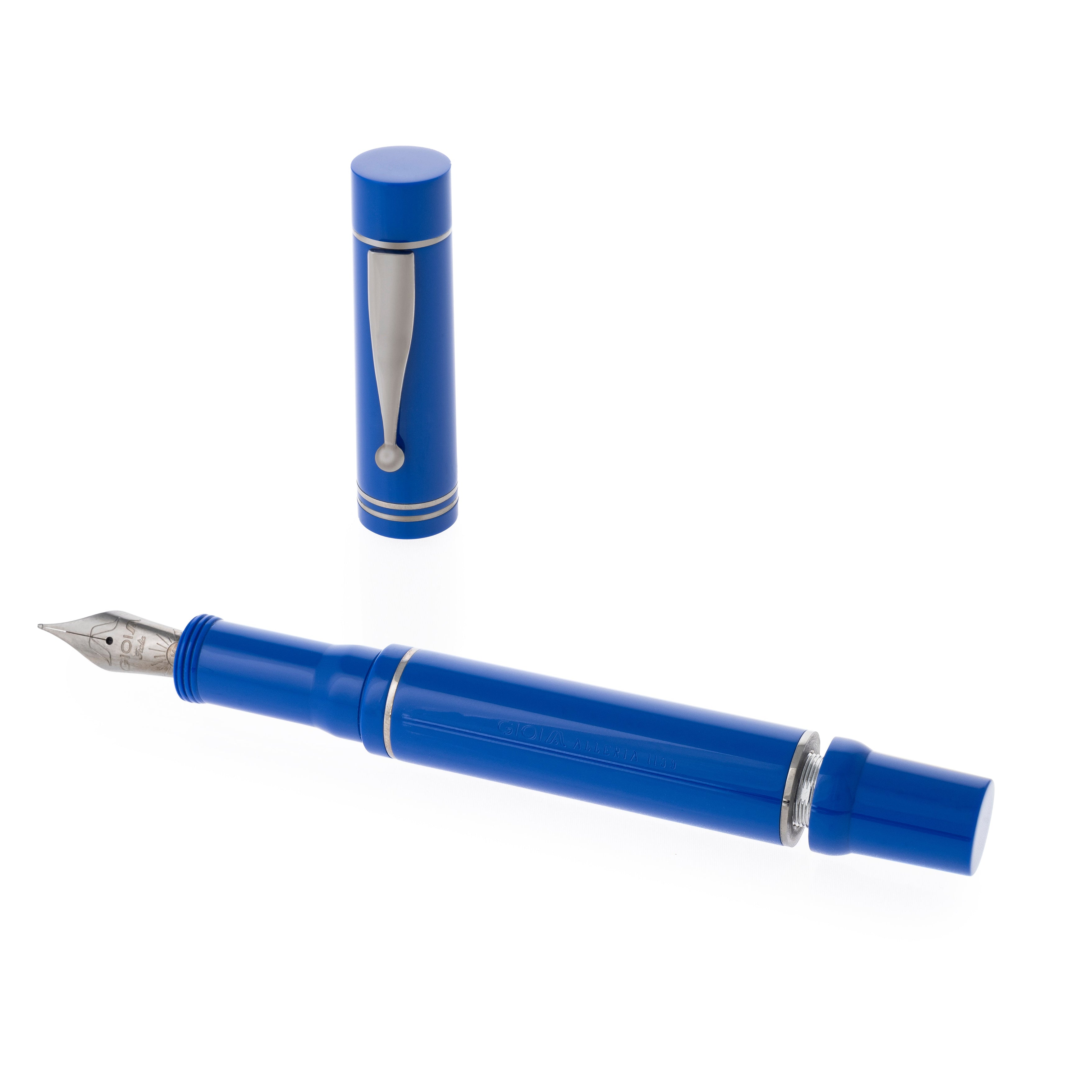 GIOIA Alleria Vittoria Blue Fountain Pen – Rhodium Trim