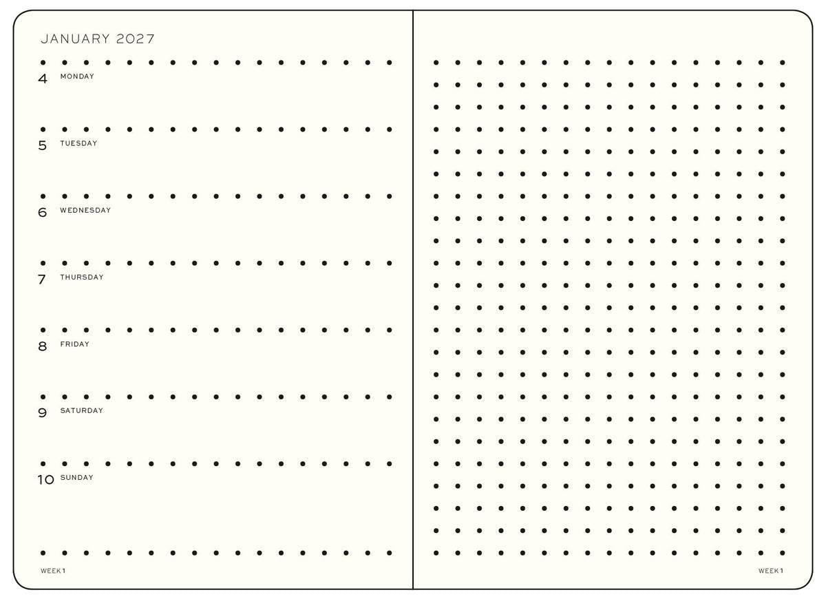 LEUCHTTURM1917 2027 Colourful Seasons Hardcover Weekly Planner & Notebook Medium (A5), Dotted - Winter