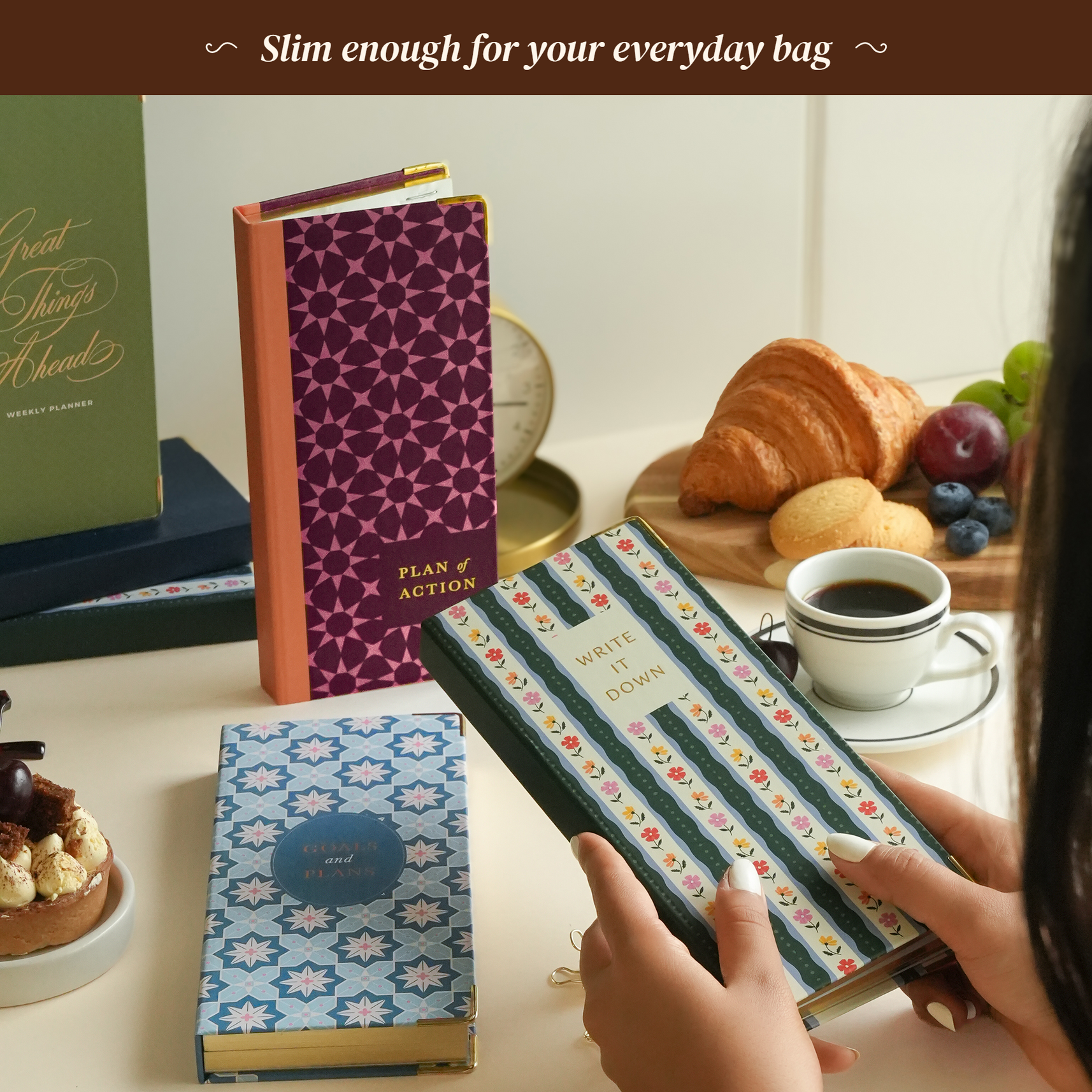 7mm Between The Lines Weekly Planner Pocket, Undated, 120 Pages- Wildflower