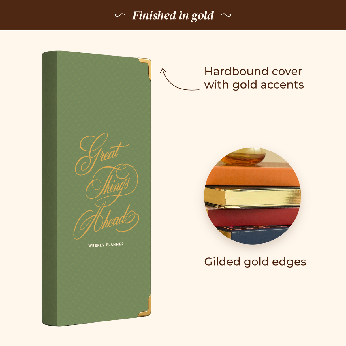 7mm Between The Lines Weekly Planner Pocket, Undated, 120 Pages- Sage