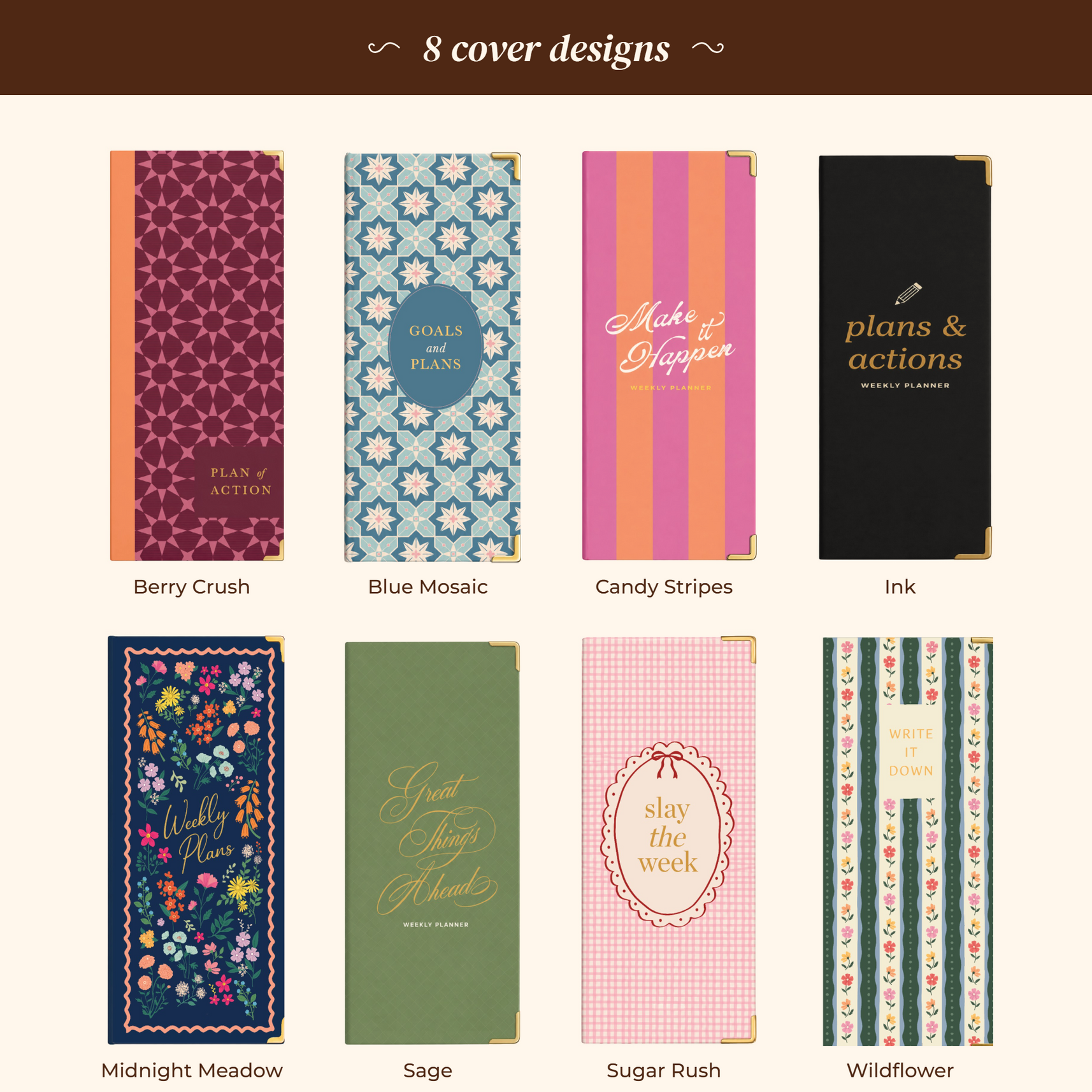 7mm Between The Lines Weekly Planner Pocket, Undated, 120 Pages