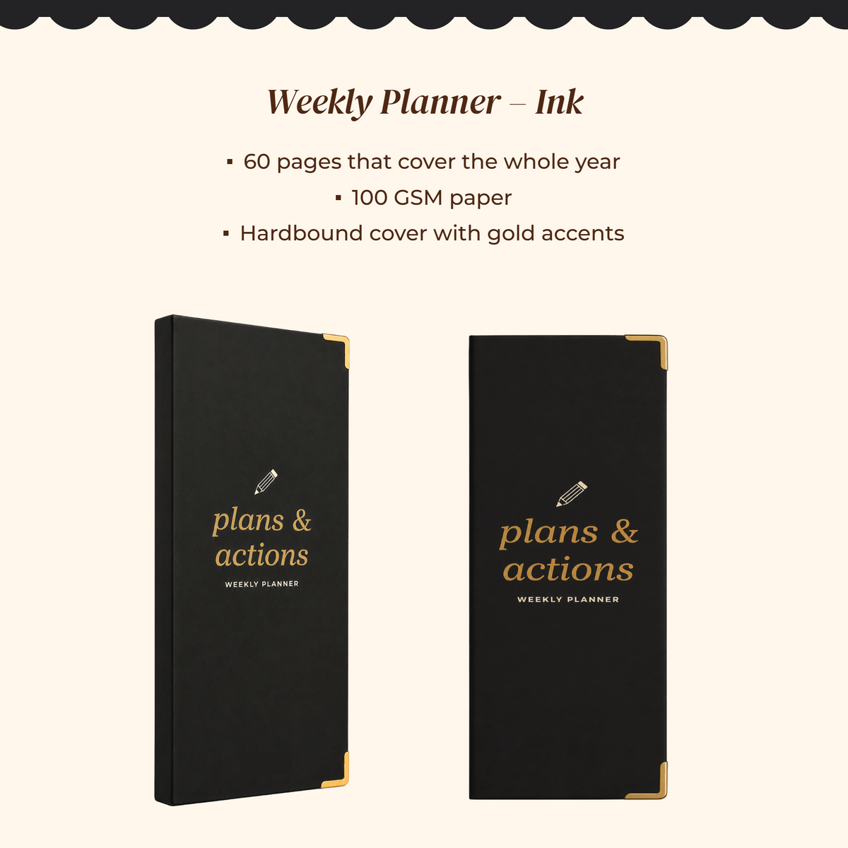 7mm Between The Lines Weekly Planner Pocket, Undated, 120 Pages- Ink