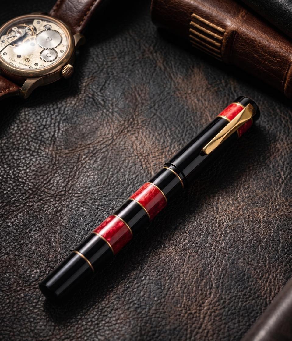 Gioia Penelope Black & Red Fountain pen