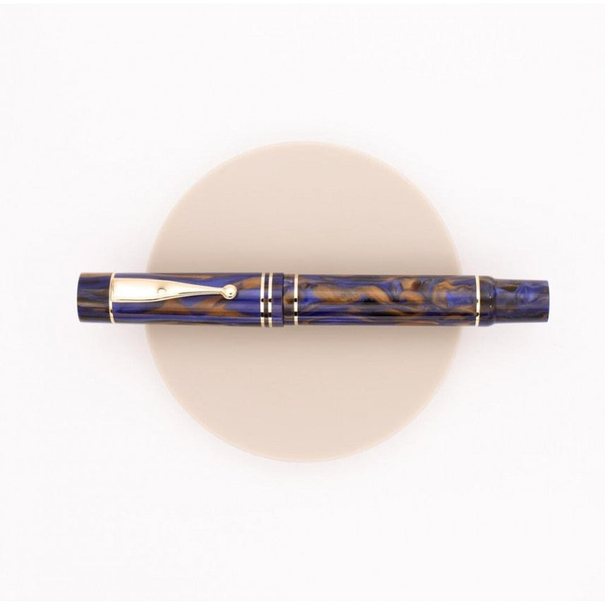 Gioia | Alleria | Fountain Pen | Crepuscola Blue-Brown | Gold Trims