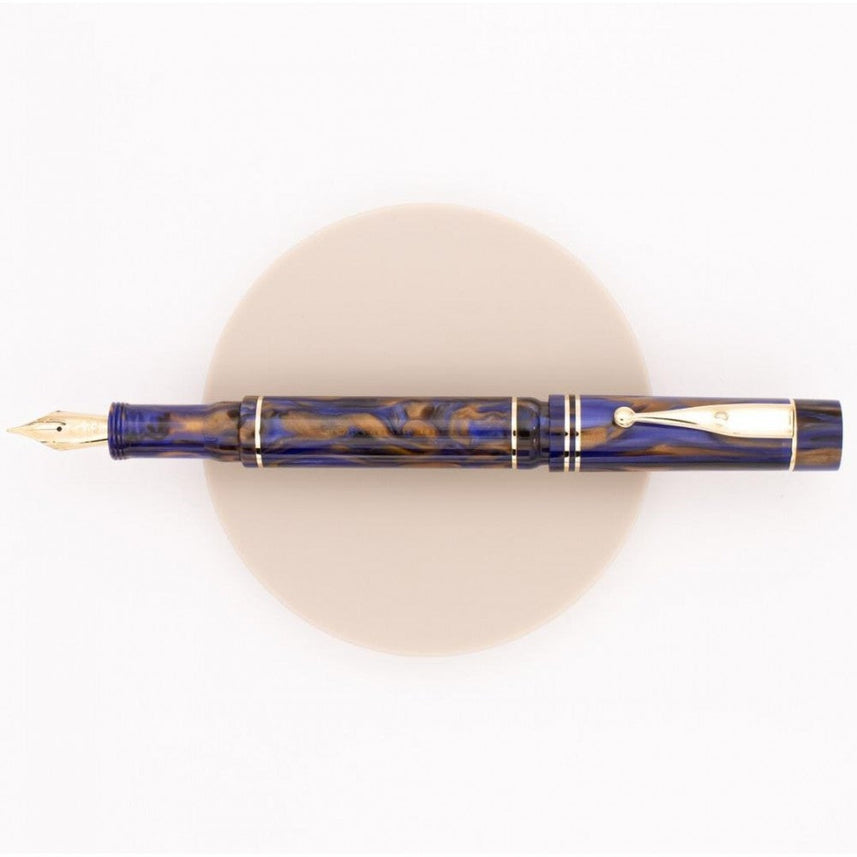 Gioia | Alleria | Fountain Pen | Crepuscola Blue-Brown | Gold Trims