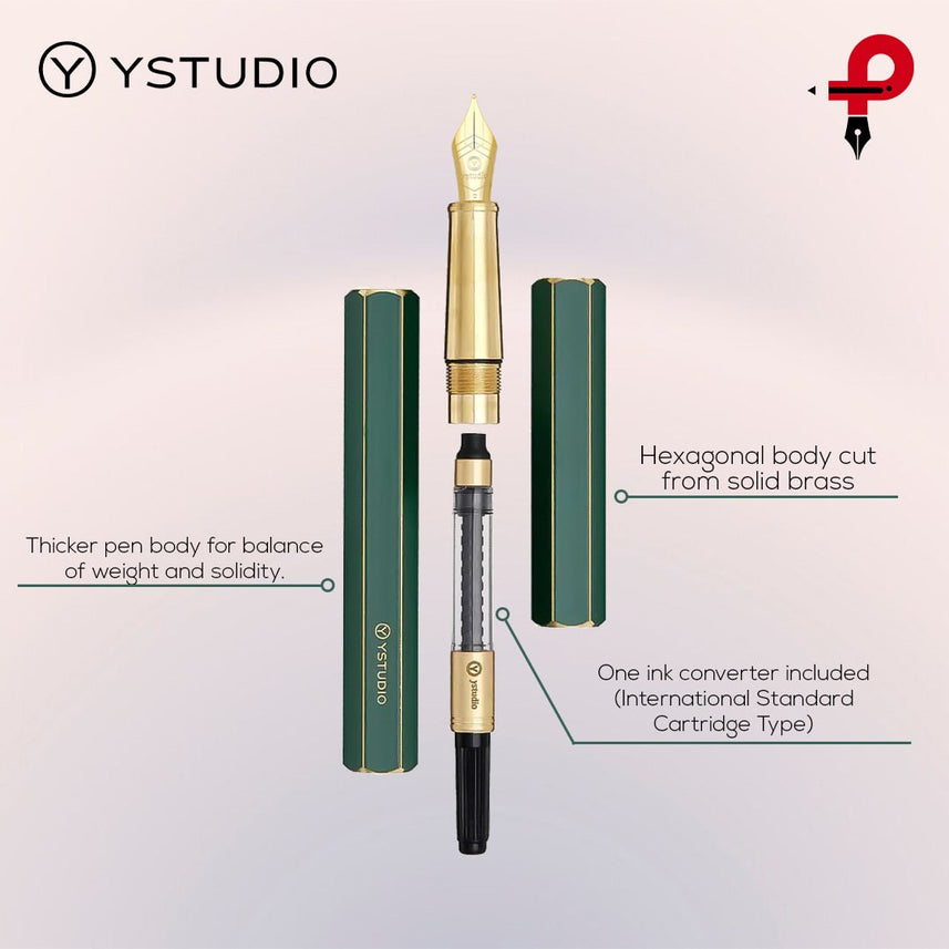 Ystudio | Fountain Pen | Classic Revolve | Green