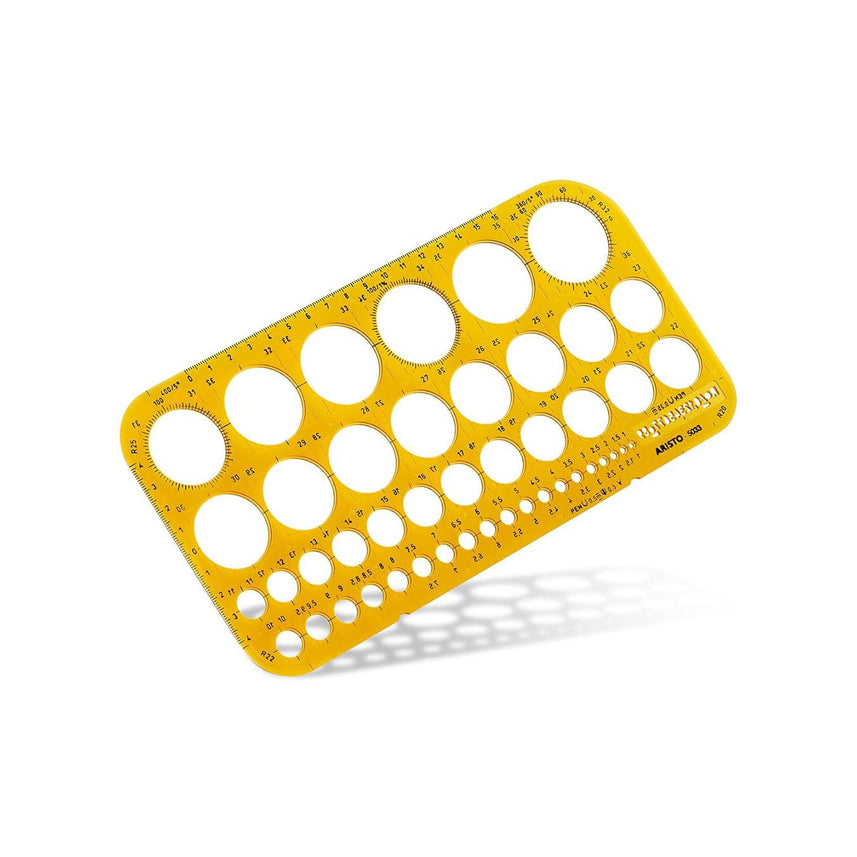 Aristo | Circle Round Shapes | Drawing Drafting Template Stencil | Ø from 1 to 36 mm | 45 Circles
