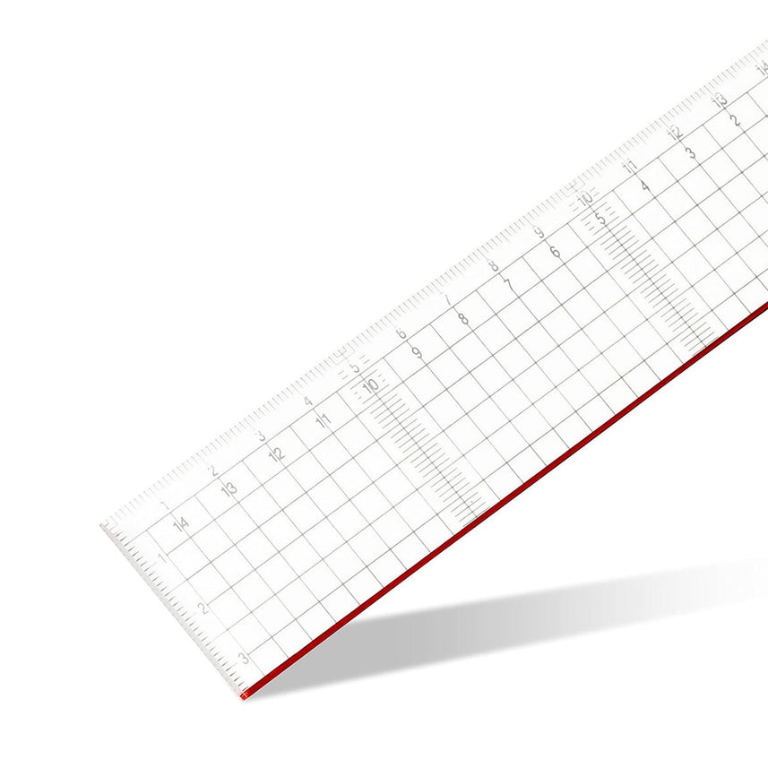 Clear Red Ruler Aristo | Cutting Ruler Pexiglass | Red Cutting Edge | 50cm | Transpare ...