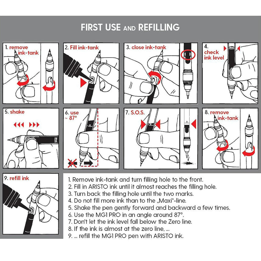 Aristo | Drawing Ink | 23ml | Red