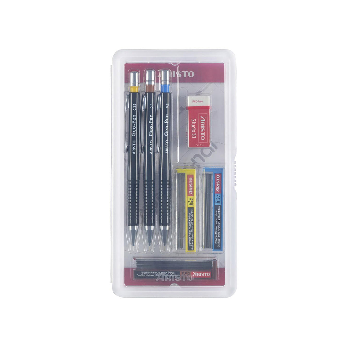 Aristo | Geo Pencil | 3pc Set | lead (0.35/.5/.7) | Black