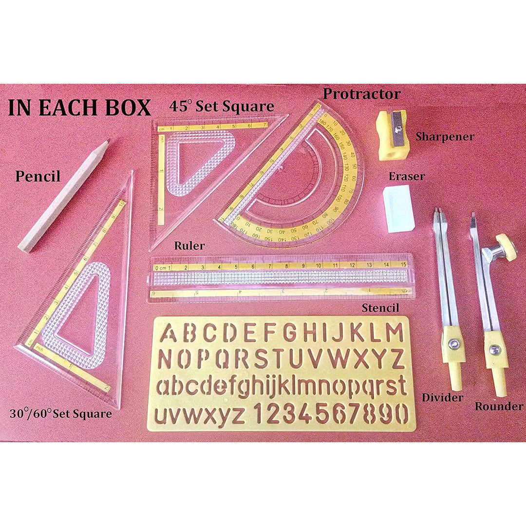 Aristo | Geometry Box Set | Compass | Mathematical Drawing Instrument | 10 Piece Set