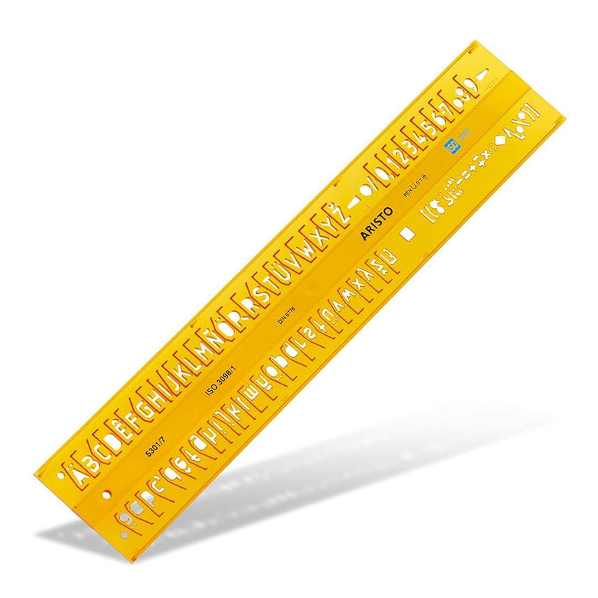 Aristo | Letter Stencil | Straight 7mm | Transparent Plastic | Ideal for Nomographer