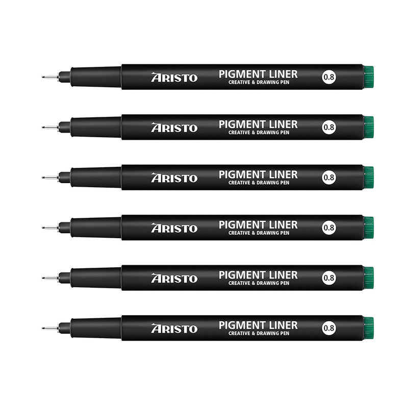 Aristo | Pigment Liner | 0.8mm | Black | Pack of 6