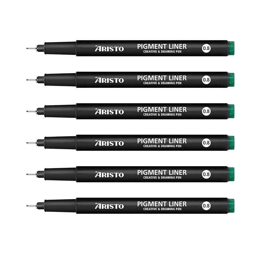 Aristo | Pigment Liner | 0.8mm | Black | Pack of 6