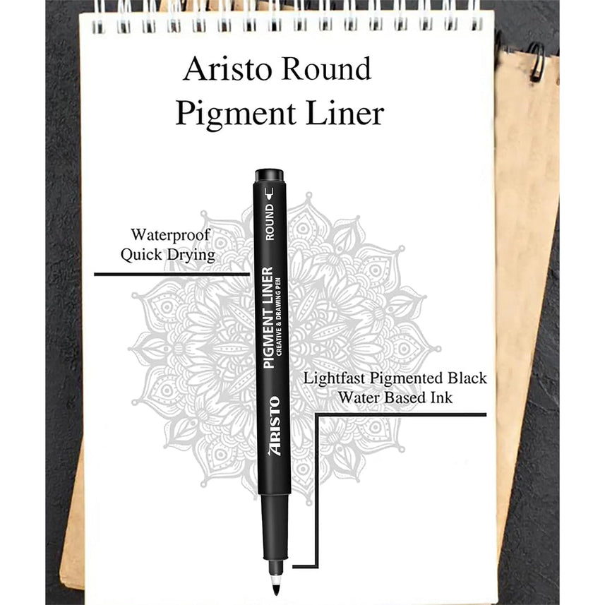 Aristo | Pigment Liner | 0.05,0.1mm | Set of 6 Pens